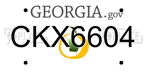 CKX6604 Georgia License Plate