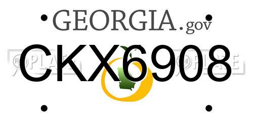 CKX6908 Georgia License Plate