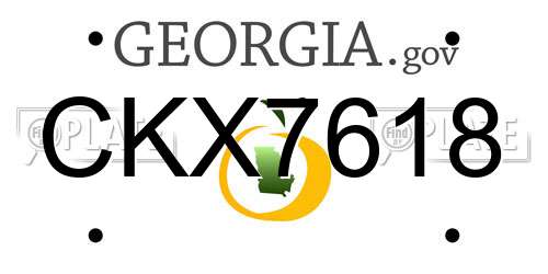 CKX7618 Georgia License Plate