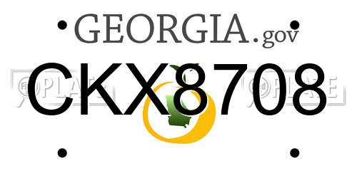 CKX8708 Georgia License Plate