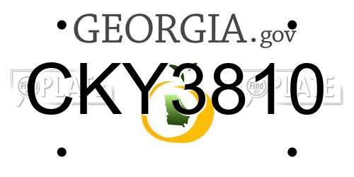 CKY3810 Georgia License Plate