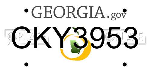 CKY3953 Georgia License Plate
