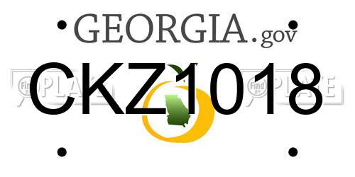 CKZ1018 Georgia License Plate