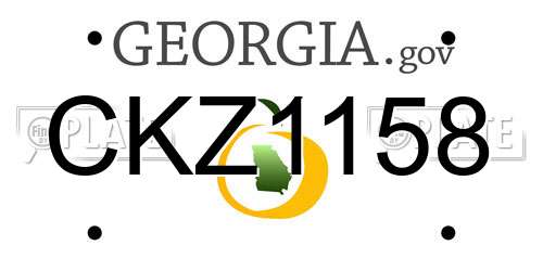 CKZ1158 Georgia License Plate