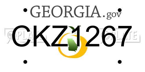 CKZ1267 Georgia License Plate