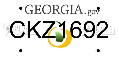 CKZ1692 Georgia License Plate