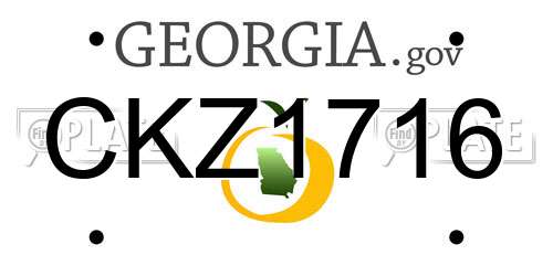CKZ1716 Georgia License Plate