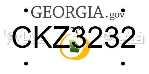 CKZ3232 Georgia License Plate
