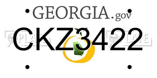 CKZ3422 Georgia License Plate