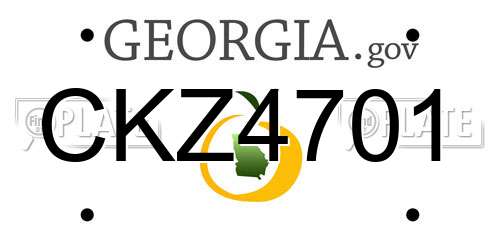 CKZ4701 Georgia License Plate