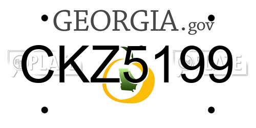 CKZ5199 Georgia License Plate