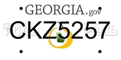 CKZ5257 Georgia License Plate