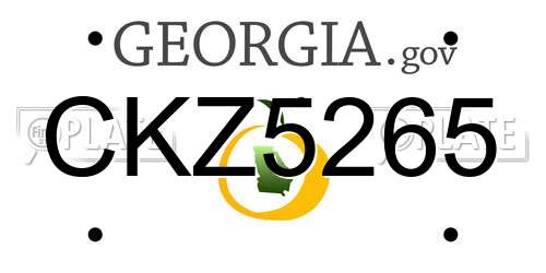 CKZ5265 Georgia License Plate