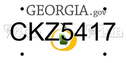 CKZ5417 Georgia License Plate