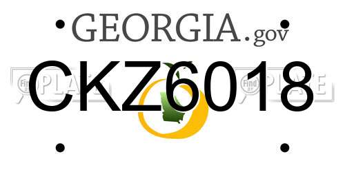 CKZ6018 Georgia License Plate