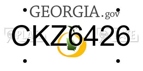 CKZ6426 Georgia License Plate