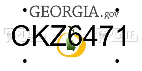 CKZ6471 Georgia License Plate