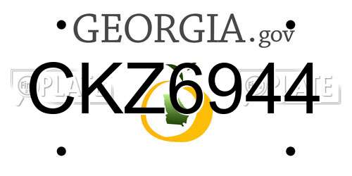 CKZ6944 Georgia License Plate
