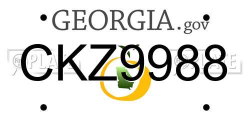 CKZ9988 Georgia License Plate