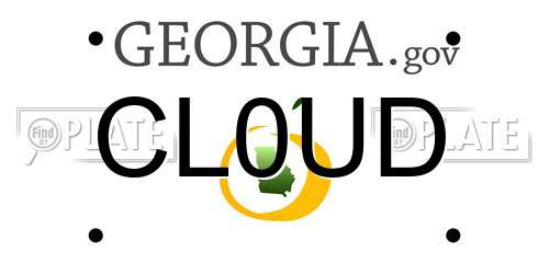 CL0UD Georgia License Plate