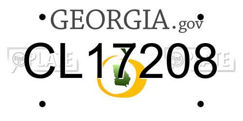 CL17208 Georgia License Plate