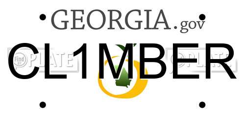 CL1MBER Georgia License Plate