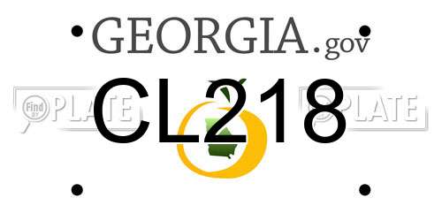 CL218 Georgia License Plate