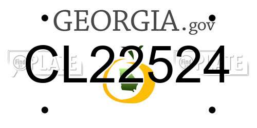 CL22524 Georgia License Plate