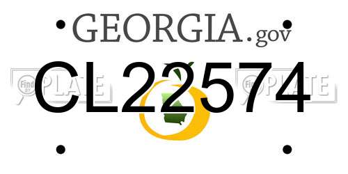 CL22574 Georgia License Plate