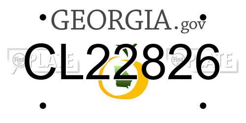 CL22826 Georgia License Plate