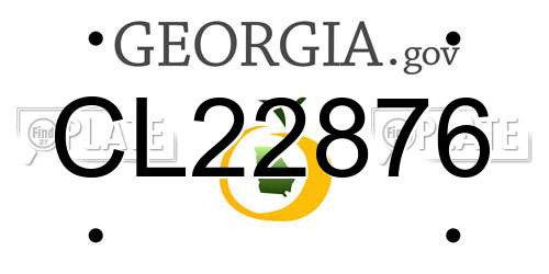 CL22876 Georgia License Plate