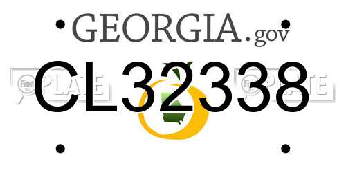 CL32338 Georgia License Plate