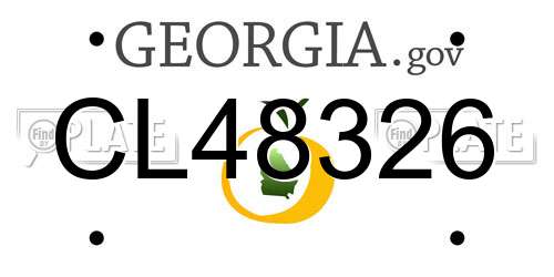 CL48326 Georgia License Plate