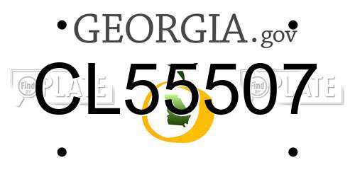 CL55507 Georgia License Plate