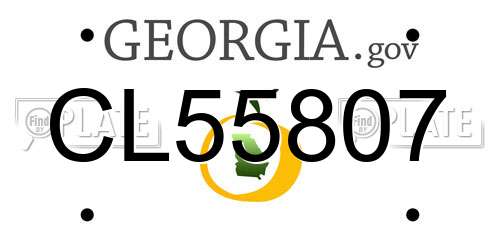 CL55807 Georgia License Plate