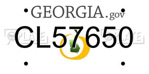 CL57650 Georgia License Plate