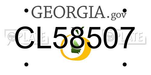 CL58507 Georgia License Plate