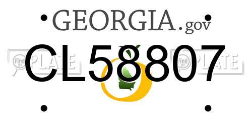 CL58807 Georgia License Plate