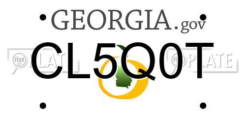 CL5Q0T Georgia License Plate
