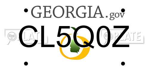 CL5Q0Z Georgia License Plate
