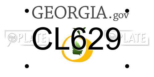 CL629 Georgia License Plate