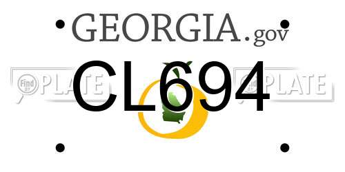 CL694 Georgia License Plate