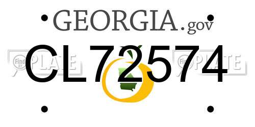 CL72574 Georgia License Plate