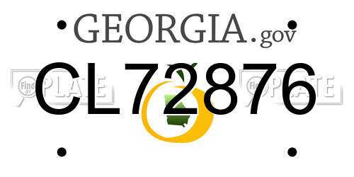 CL72876 Georgia License Plate