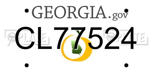 CL77524 Georgia License Plate