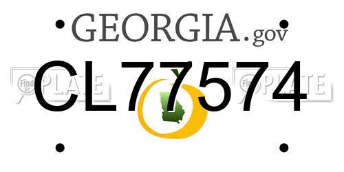 CL77574 Georgia License Plate