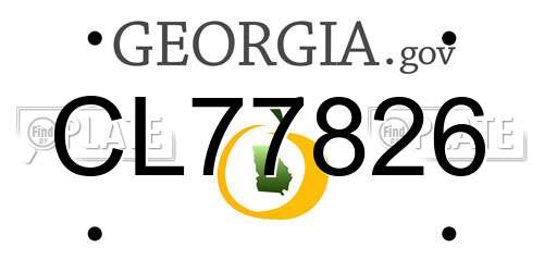CL77826 Georgia License Plate