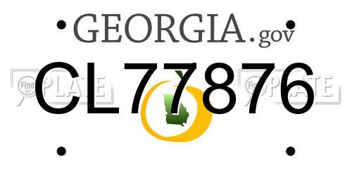 CL77876 Georgia License Plate