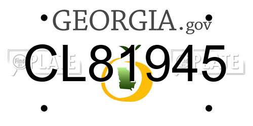 CL81945 Georgia License Plate