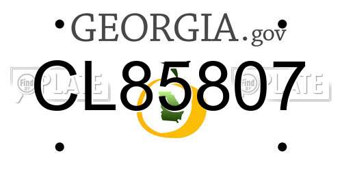 CL85807 Georgia License Plate